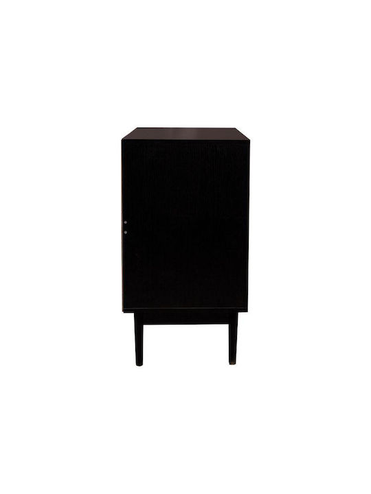 Brooklyn Wooden Chest of Drawers Μαυρο-φυσικό 80x40x75cm