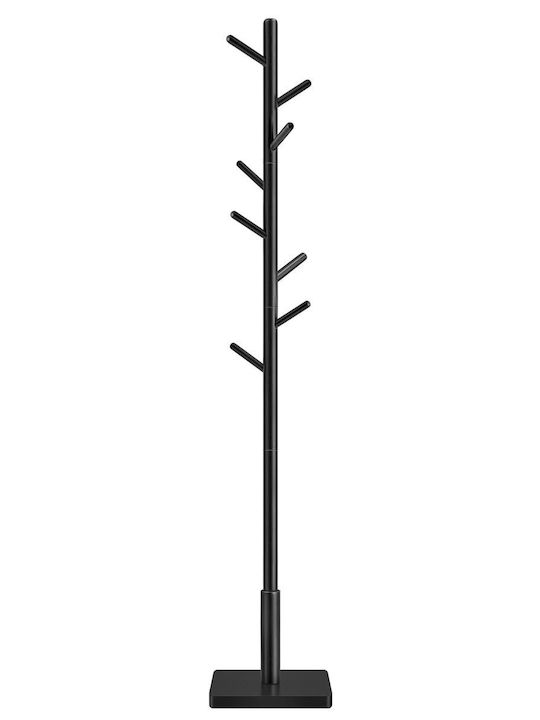 Vasagle Καλόγερος Ξύλινος Μαύρος 30x30x175cm