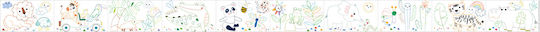 Drawing Roll Kit 2 M Includes Stickers 4 Wax Colored Pencils Safari Haku Yoka