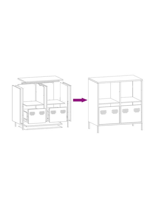 Metal Storage Shelf Unit W68xD39xH73.5cm
