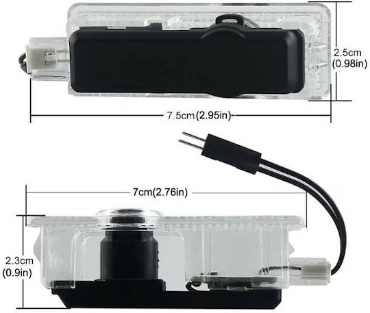 Set de 2 lumini LED pentru uși compatibile cu logo-ul BMW
