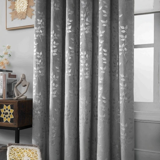 SpitiBazaar Κουρτίνα με Τρουκς Γκρι 260x275εκ.