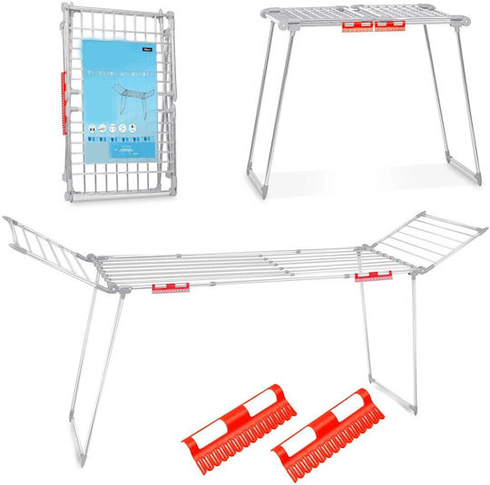 Clothes Dryer Metal Construction 2 Folding Arms Foldable Sturdy Non-slip Feet Large Drying Area 27 M