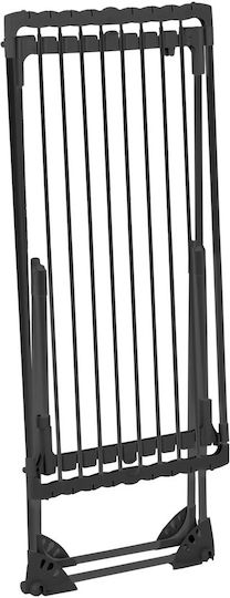 Clothes Dryer Metal Wheels Telescopic Foldable 190 X 95 X 56 Cm Black