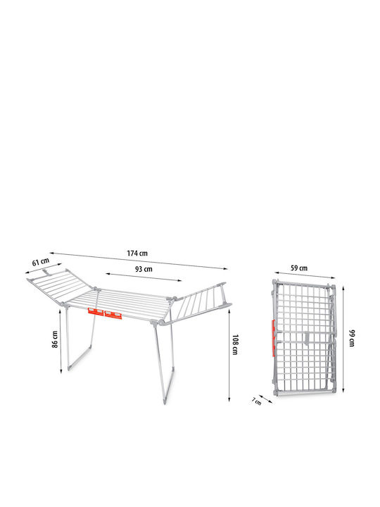 Clothes Dryer Metal Construction 2 Folding Arms Foldable Sturdy Non-slip Feet Large Drying Area 19 M