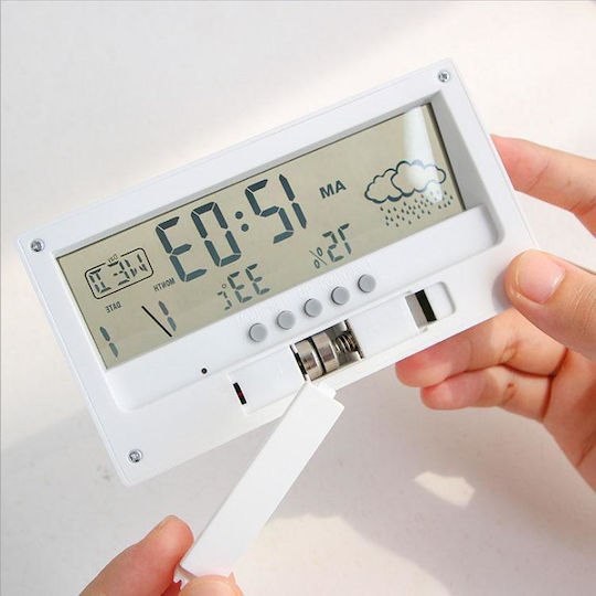 Kadio 2158l Масов Дигитален Часовник LCD с Будилник Бял 13754