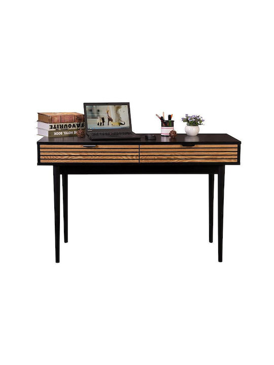 Brooklyn Wooden Console Table Μαυρο-φυσικό L100xW35xH80cm