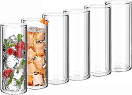 Set 6 pahare cu pereți dubli Quasar Co. Pahar rezistent la căldură transparent 350 ml