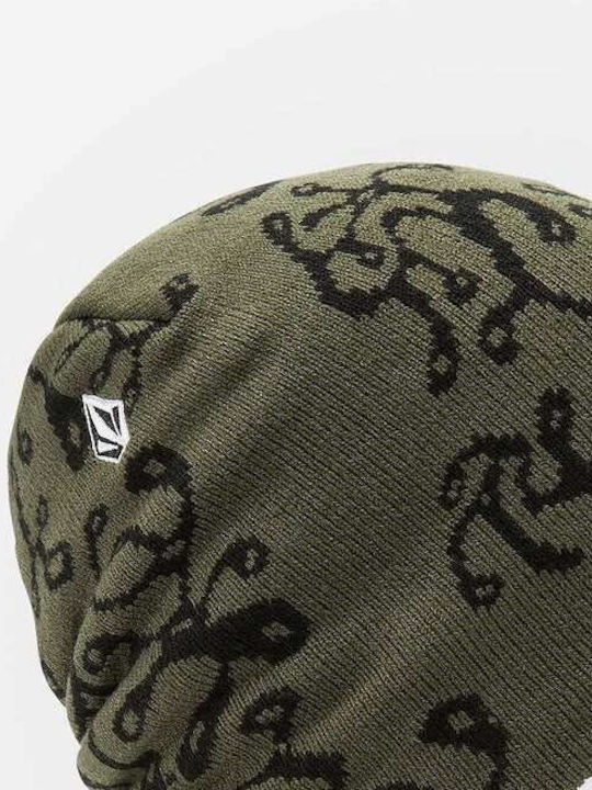 Volcom Full Beanie Masculin Căciulă cu Tricotaj Rib în culoarea Verde