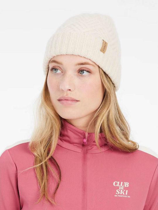 Beanie Γυναικείος Σκούφος Πλεκτός σε Λευκό χρώμα