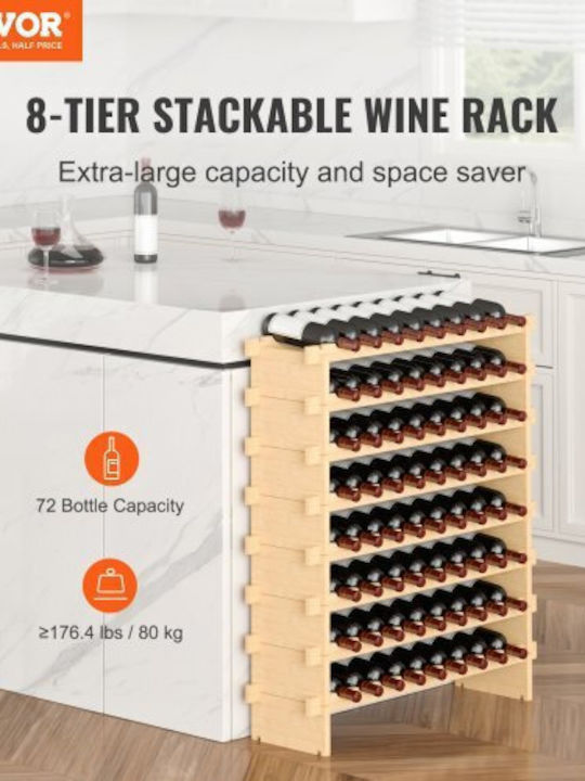 Vevor Free Standing Wooden Beige Wine Rack