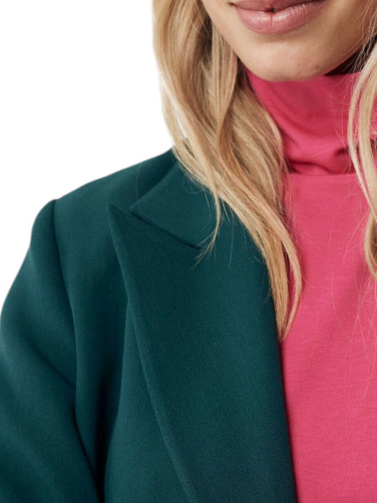 Mexx Γυναικείο Σταυρωτό Σακάκι DARK GREEN