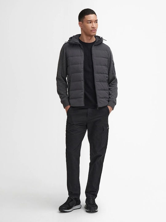 Herren Strickjacke mit Kapuze Charcoal