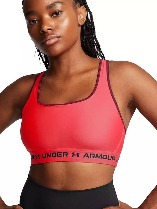 Under Armour Armour Mid Crossback Femei Sutien sport Racer Red, Cardinal, Black