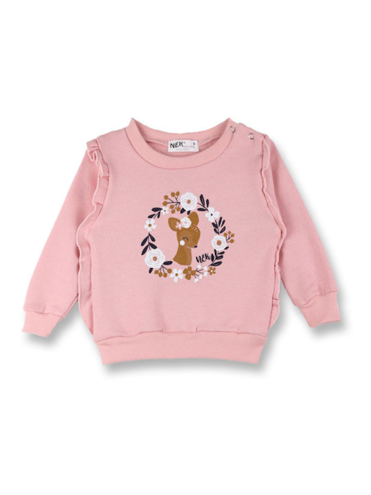 Nek Kids Wear Kinder-Set mit Hose Winter 2Stück Pink, Brown