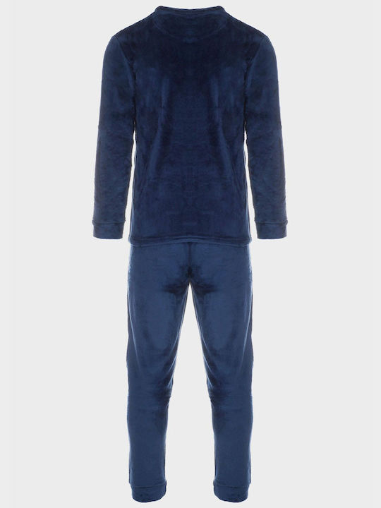 G Secret Men's Winter Fleece Pajamas Set BLUE