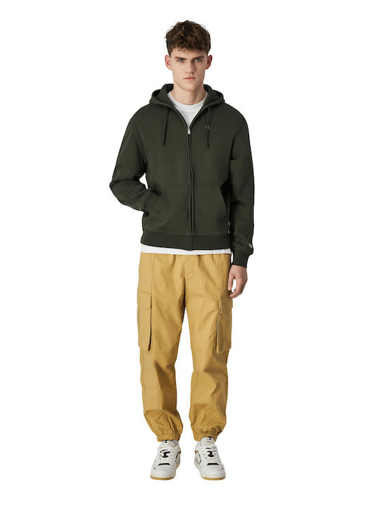 Champion Men Hooded Full Zip Sweatshirt Green