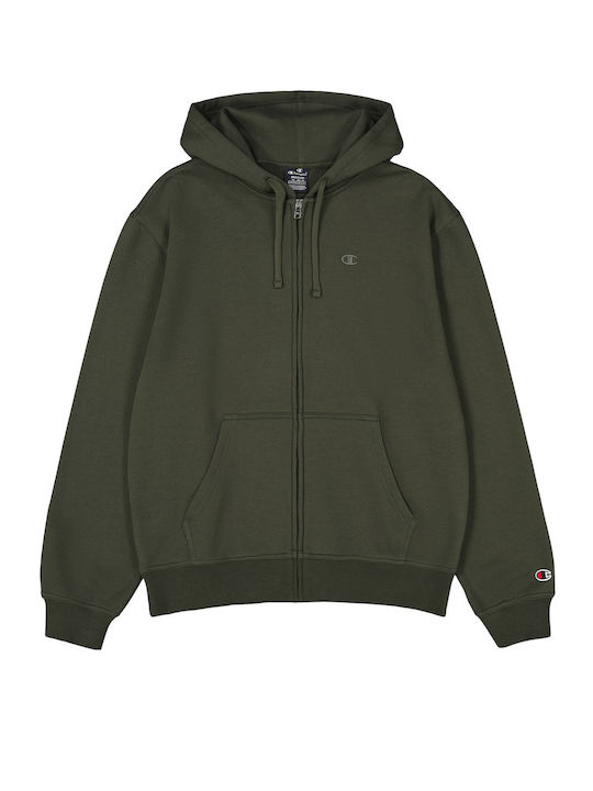 Champion Men Hooded Full Zip Sweatshirt Green
