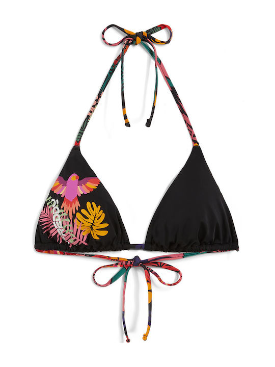 Bikini Triunghi Floral Black