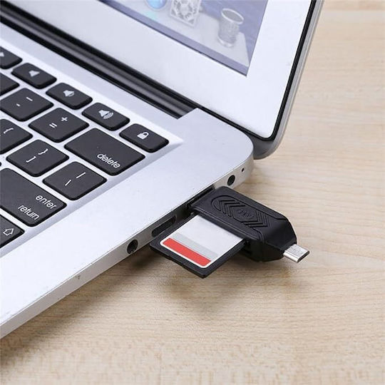 Micro Usb Otg Adapter Usb Memory Card Reader Dual Connectors Sd Card Reader Sdxc Sdhc Sd Micro Sdxc Micro Sd Micro Sdhc Card Black