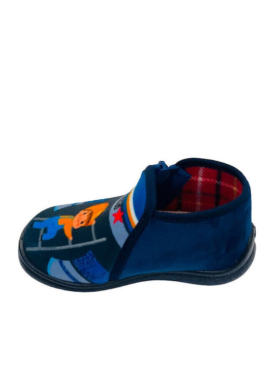 Kinderhausschuhe Stiefel Marineblau