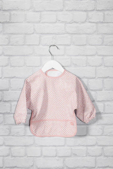 Jollein Αδιάβροχη Ποδιά Υφασμάτινη με Μανίκια Pale Pink