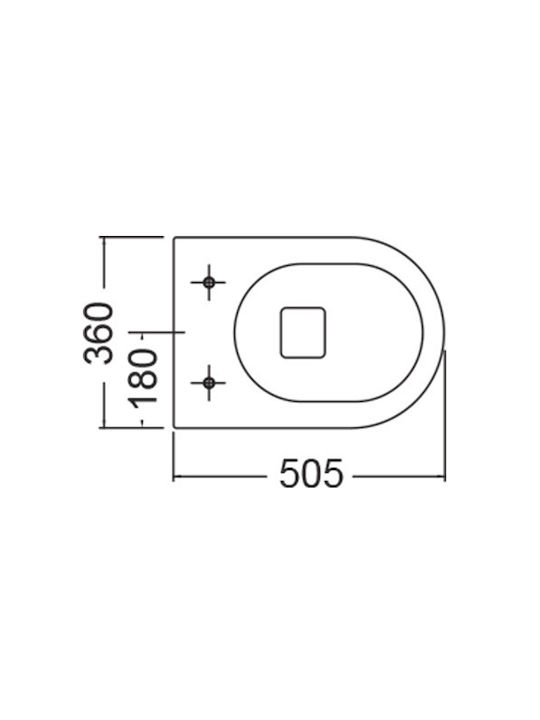 Scarabeo Moon Clean Flush Bidet Wandbehang 36x50.5cm Schwarz
