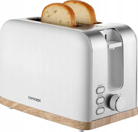 Concept Toaster 2 Schlitze 930W Weiß