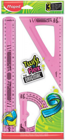 Maped Σετ 3 Γεωμετρικά Όργανα Πλαστικά Twist 'n Flex (Διάφορα Χρώματα)