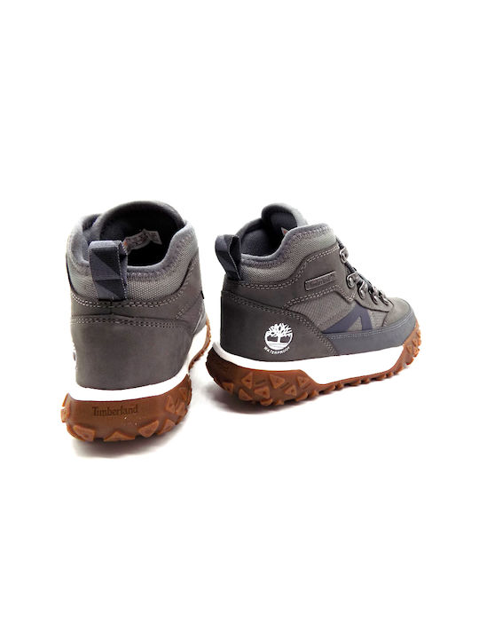 Motion 6 Mid Lederne Kinderstiefeletten mit Schnürsenkeln Gray