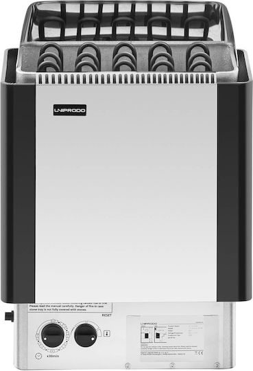 Electric Sauna Stove Built-in Control 8-12 M3 Up To 110c 400 V 8 Kw Silver-black
