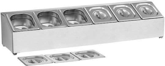 Display Stand Containers 6x Gn 1/6 + Containers Lids