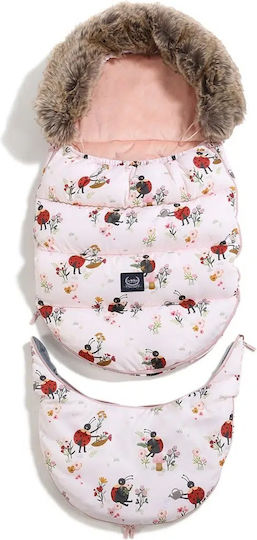 La Millou Aspen Combo Kinderwagen Fußsack Rosa mit Samtfutter 115x50cm