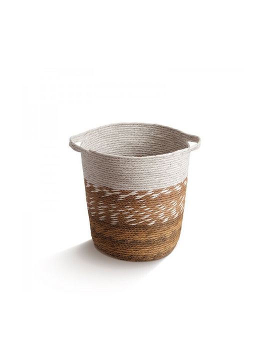 JK Home Decoration Σετ Διακοσμητικά Καλάθια Μπαμπού Λευκό 3τμχ