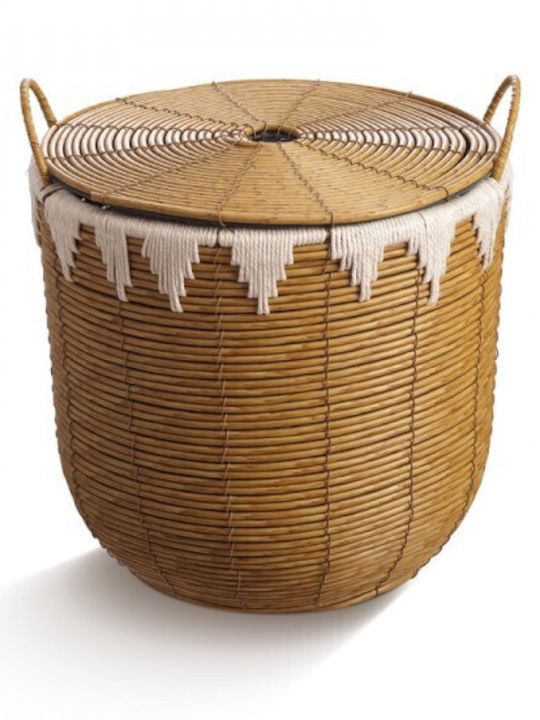 JK Home Decoration Σετ Διακοσμητικά Καλάθια Μπαμπού Καφέ 3τμχ