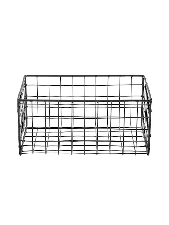 Butlers Dekorativer Korb Metallisch Schwarz 26x17cm