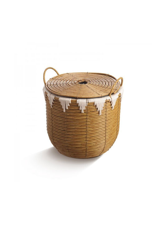 JK Home Decoration Σετ Διακοσμητικά Καλάθια Μπαμπού Καφέ 3τμχ