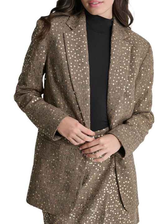 DKNY Damen Blazer Plaid