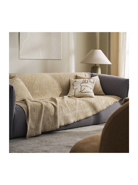 Gofis Home Yrsa Armchair Throw Chenille 180x180cm Gold Grain 141/04