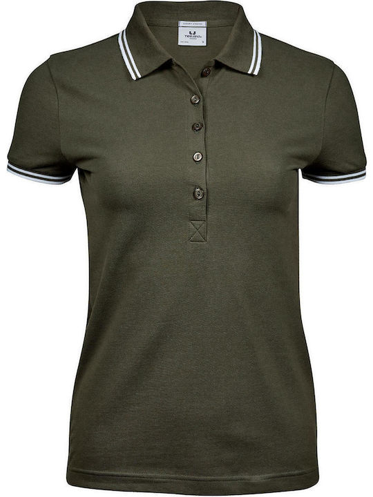 Tee Jays Luxury Γυναικείο Διαφημιστικό T-shirt Κοντομάνικο Olive / White