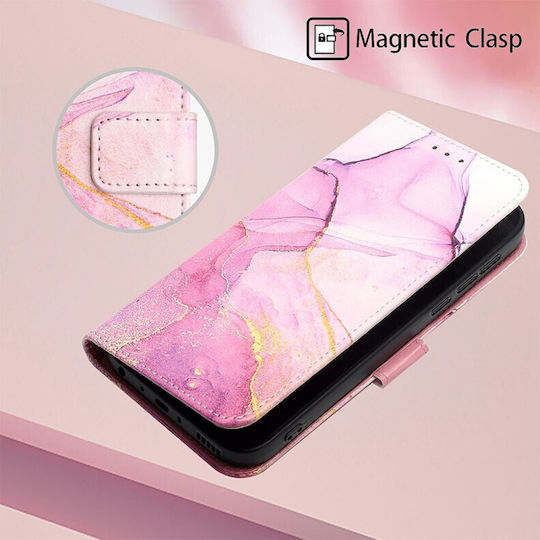 Θήκη Marble Wallet Samsung Galaxy S22 Pink White