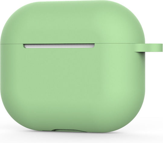 Techsuit Case Silicone with Hook in Green color for Apple AirPods 4