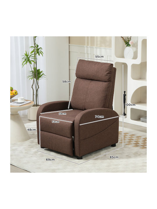 Relax Armchair with Footstool Coffee 69x85x100cm