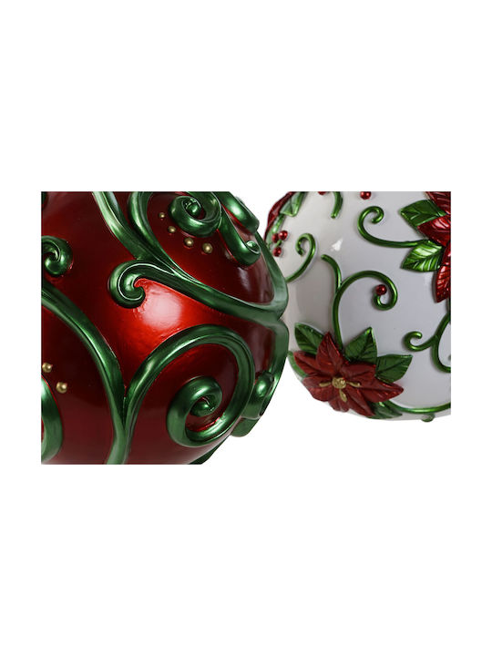 Christmas Ball Home Esprit Red Green Resin 24 X 24 X 28 Cm X2