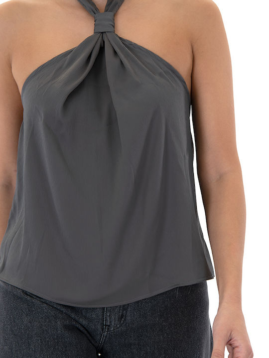 Γυναικείο Crop Top Off-Shoulder Γκρι
