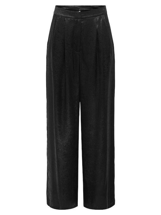 Only Women's Fabric Trousers in Loose Fit Black