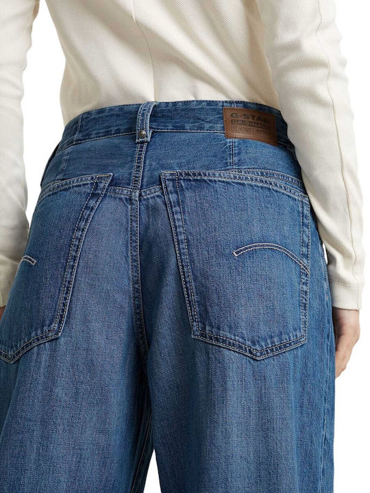 Women's Fabric Trousers Loose Fit Blue