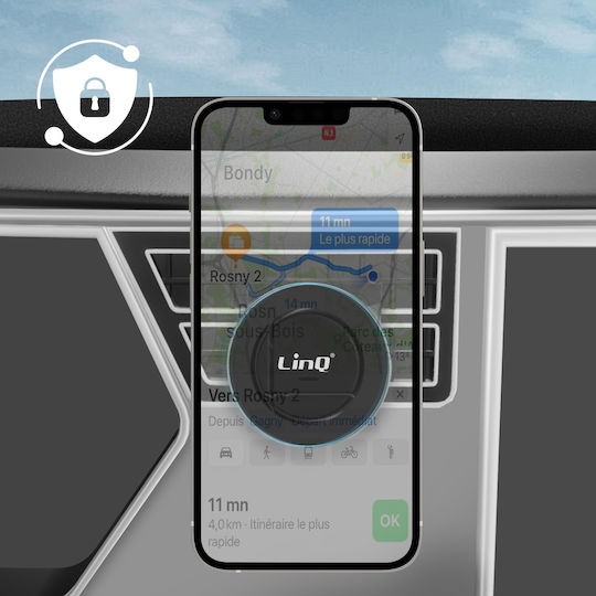 Linq Magnetic Car Phone Holder Tesla Model S X Rotating Black