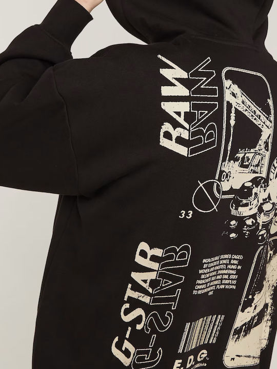 Back Sweatshirt with Hood Black