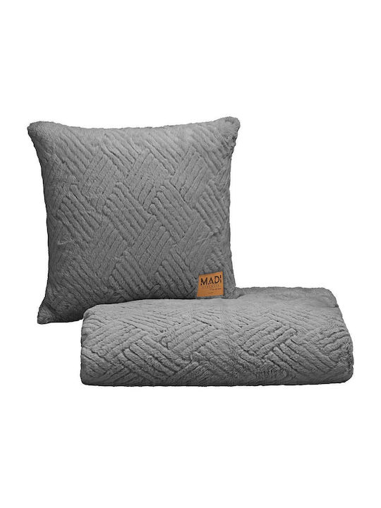 Madi Trace Ριχτάρι Πολυθρόνας Γούνινο 180x180εκ. Grey